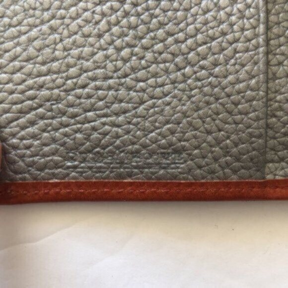 Dooney & Bourke Wallet Pebble Grain Continental Clutch Silver /Brown Trim - Picture 11 of 12